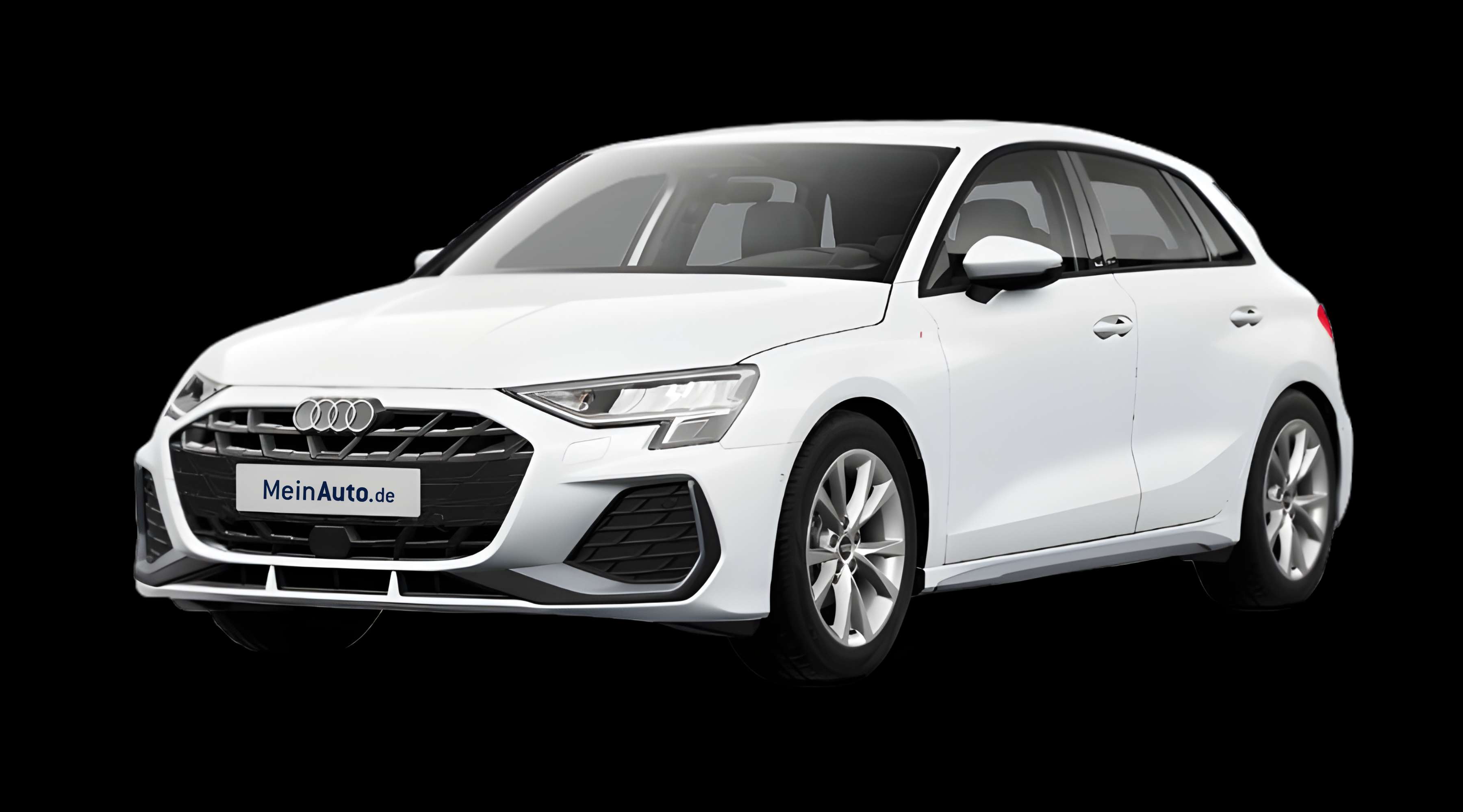 Schräge Frontansicht eines Audi A3, freigestellt