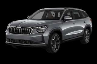 Schräge Frontansicht auf einen Skoda Kodiaq Sportline, freigestellt
