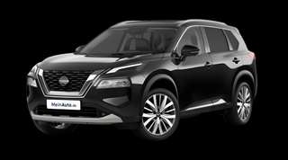 Schräge Frontansicht auf einen Nissan X-TRAIL TEKNA, freigestellt