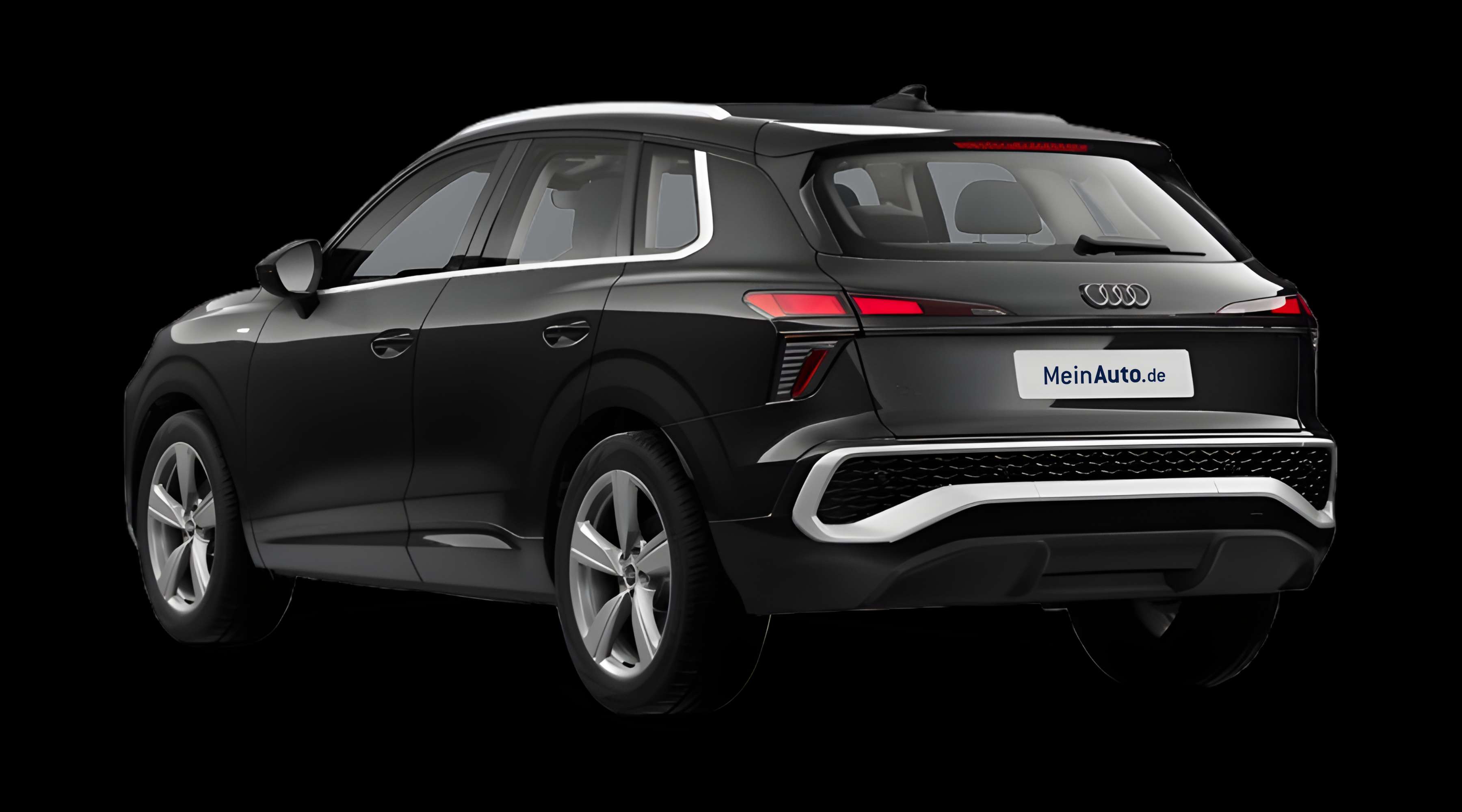 Schräge Heckansicht eines Audi Q3, freigestellt