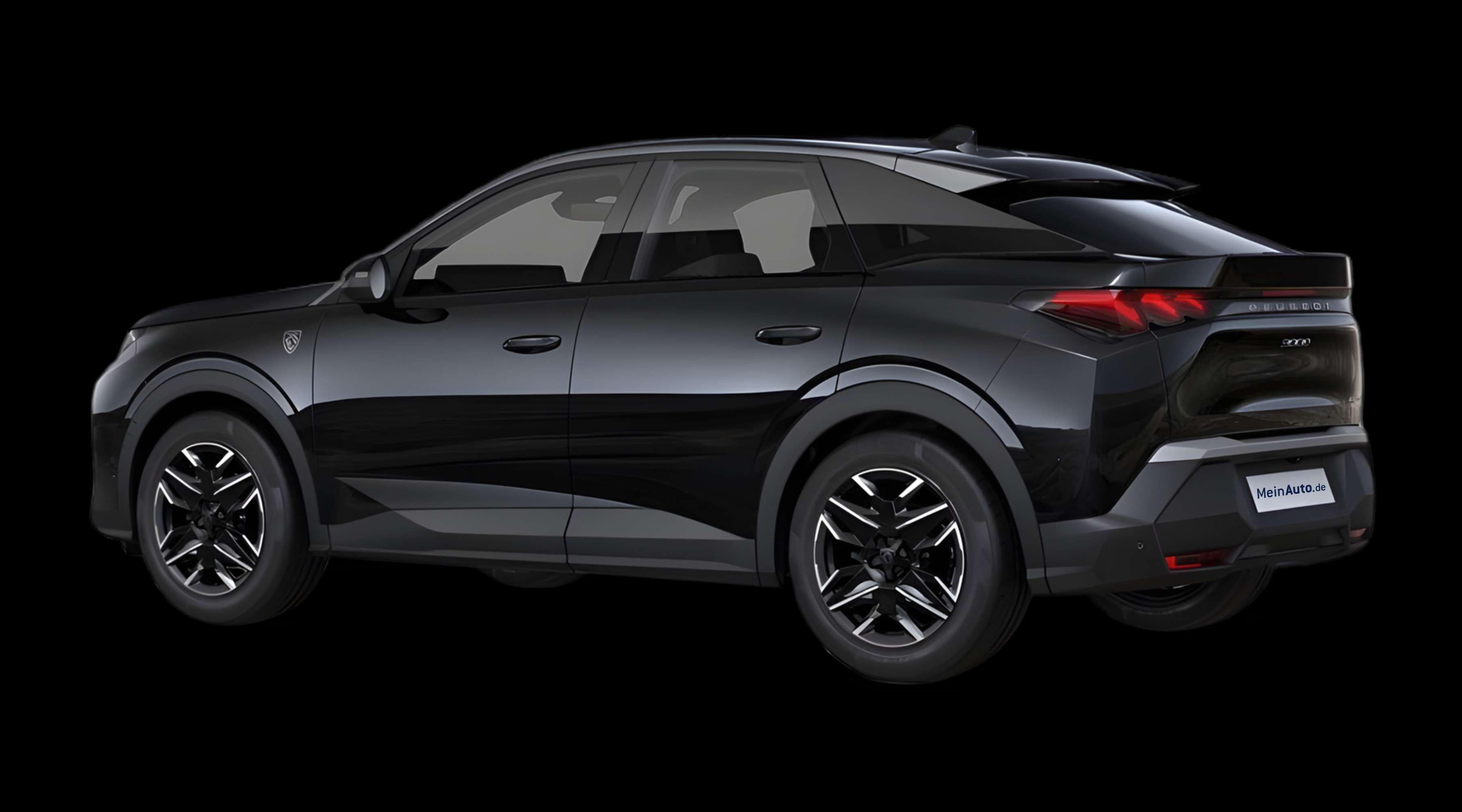 Schräge Heckansicht eines Peugeot 3008, freigestellt