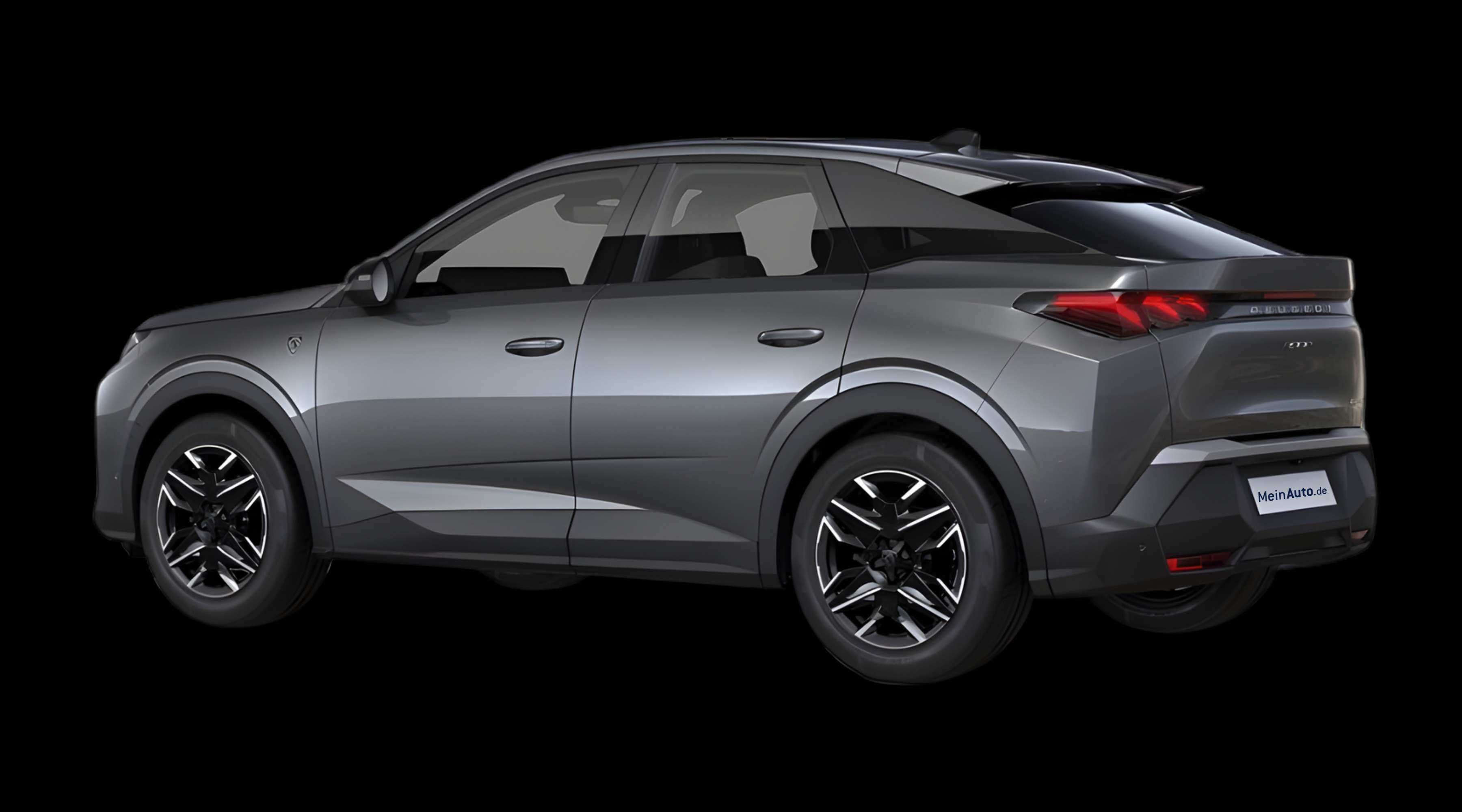 Schräge Heckansicht eines Peugeot 3008, freigestellt