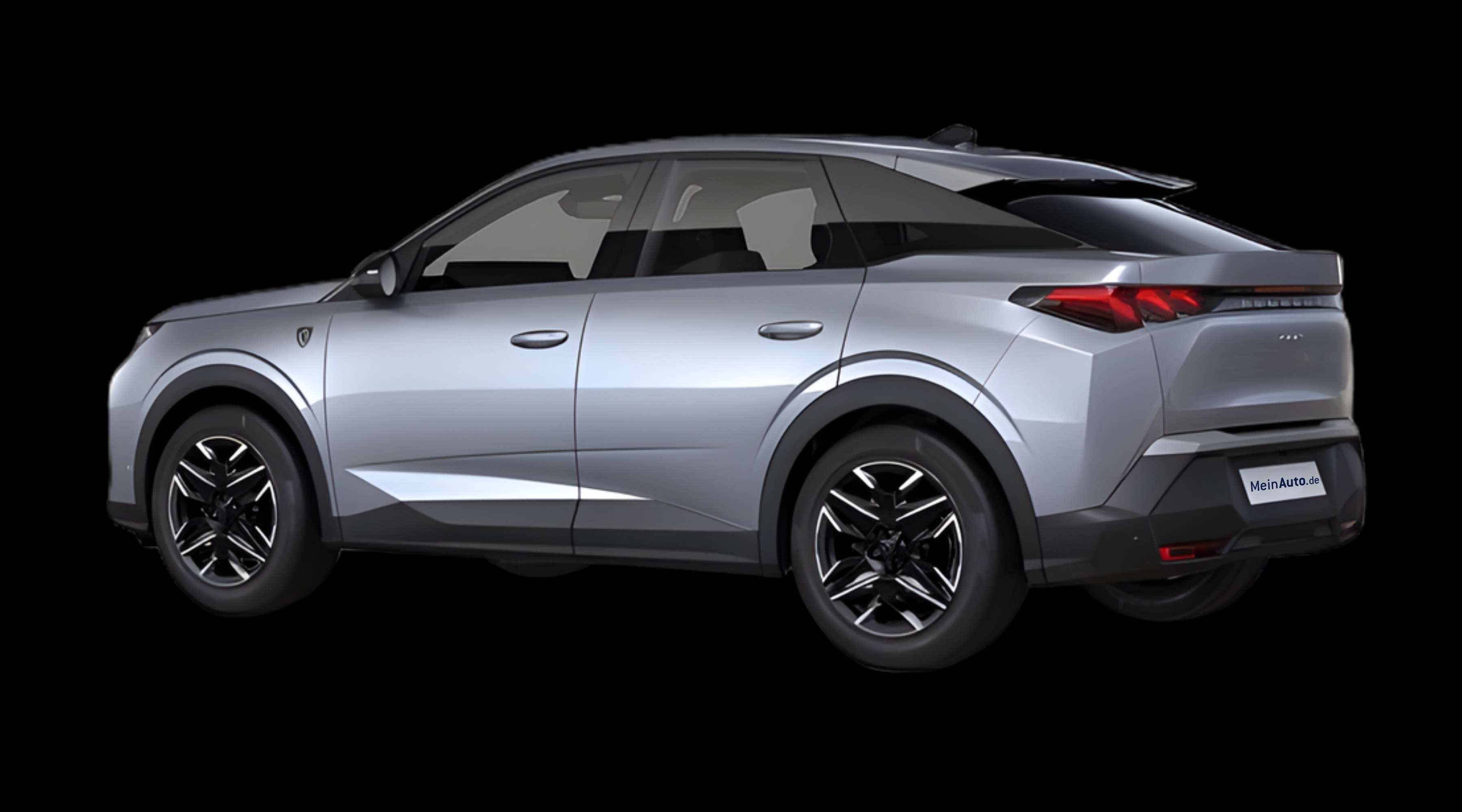 Schräge Heckansicht eines Peugeot 3008, freigestellt