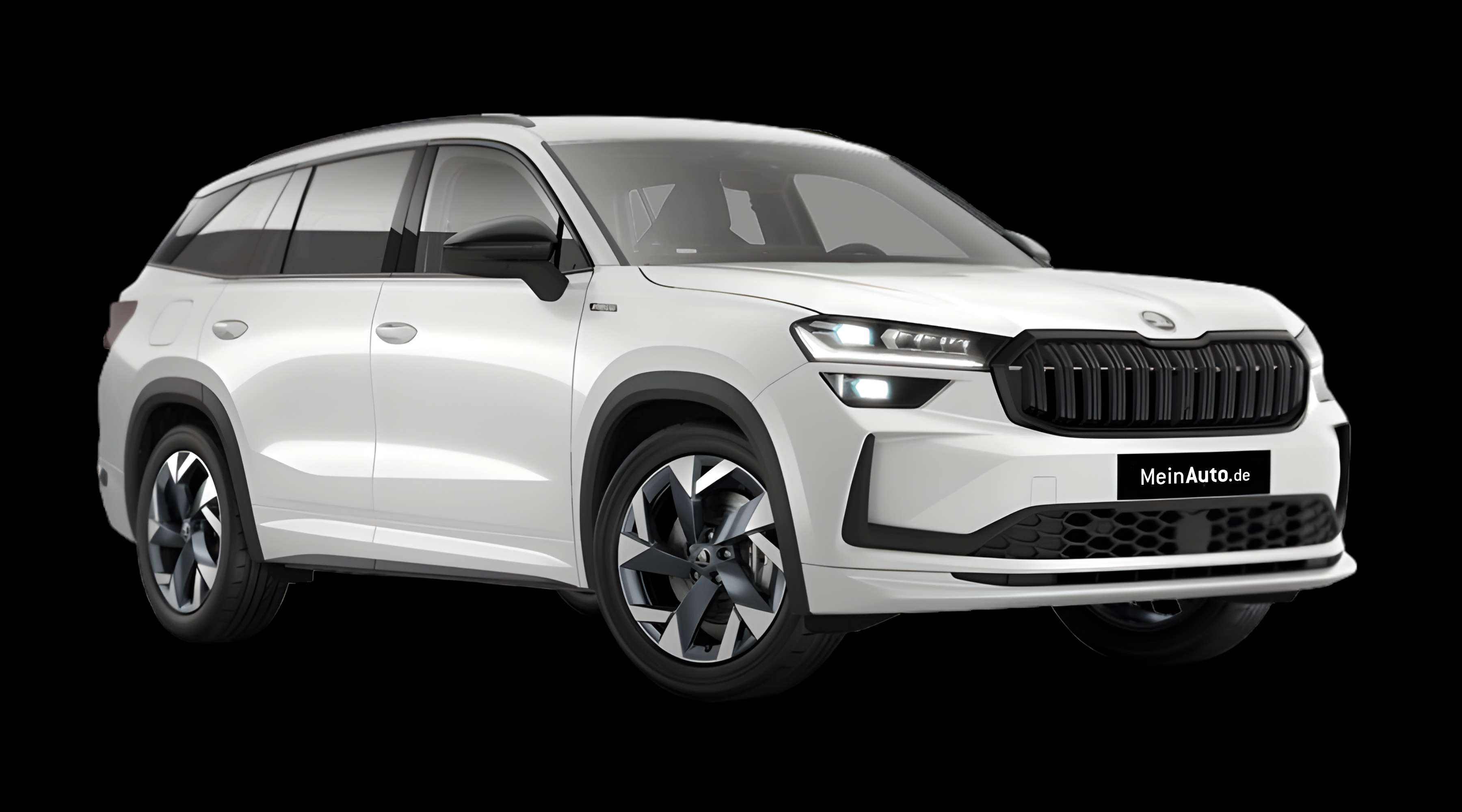 Schräge Frontansicht eines Skoda Kodiaq, freigestellt