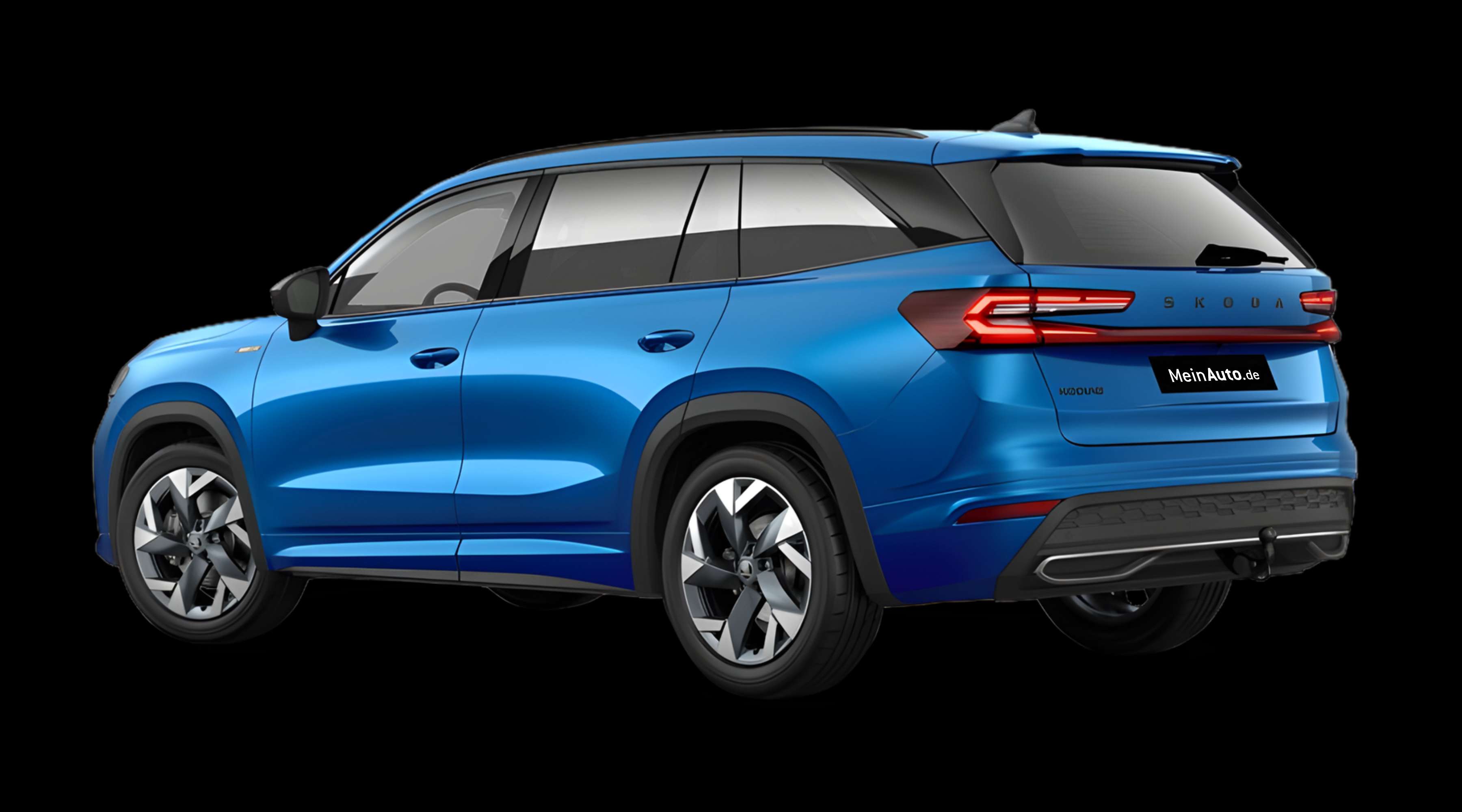 Schräge Heckansicht eines Skoda Kodiaq, freigestellt