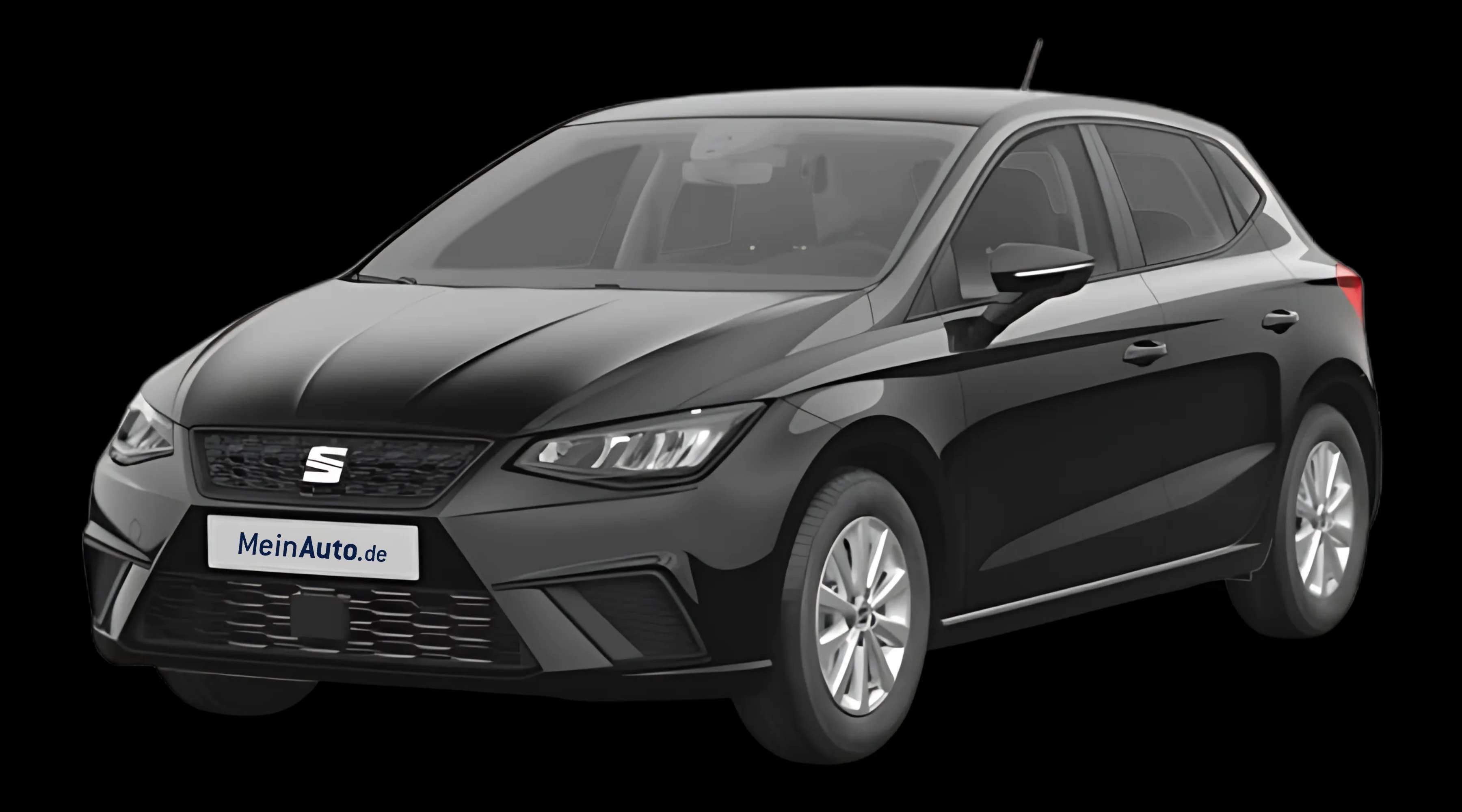 Schräge Frontansicht eines SEAT Ibiza, freigestellt