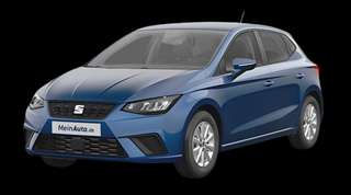 Schräge Frontansicht auf einen SEAT Ibiza Road Edition, freigestellt