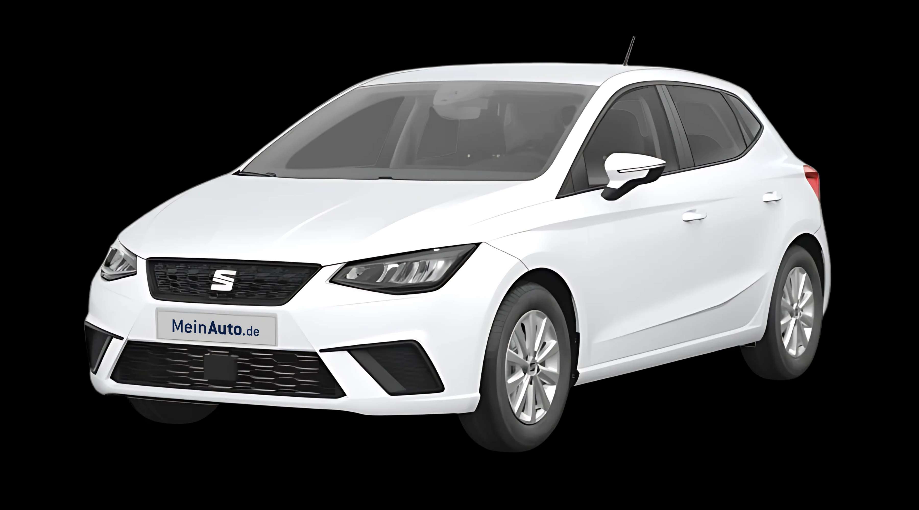 Schräge Frontansicht eines SEAT Ibiza, freigestellt