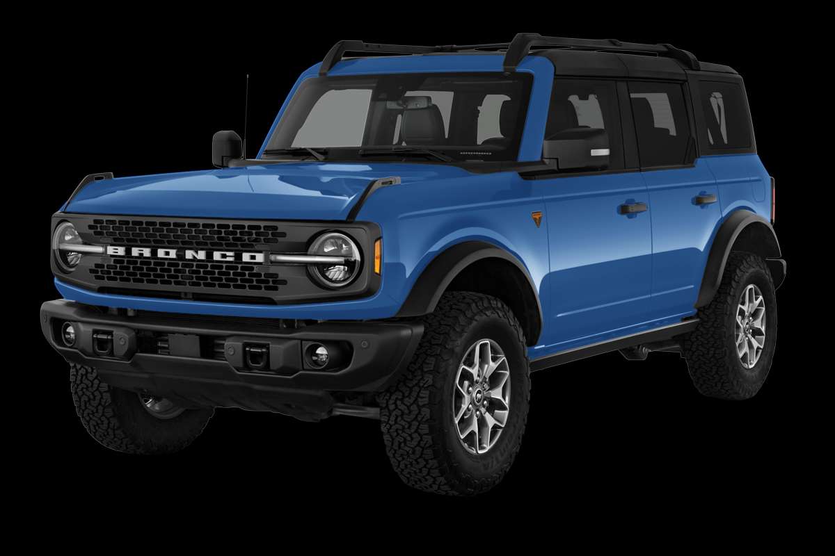 Schräge Frontansicht eines Ford Bronco, freigestellt