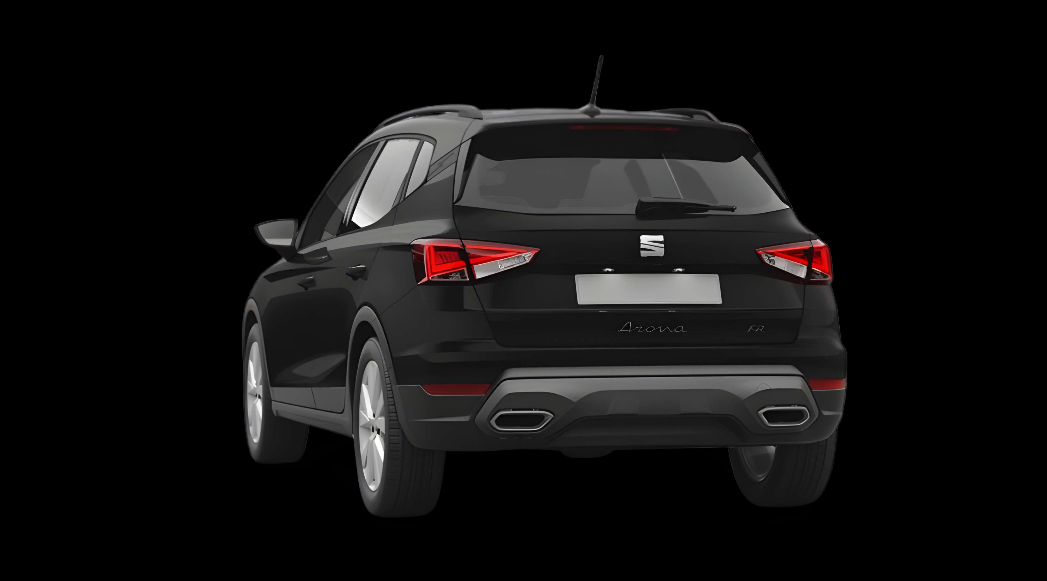 Schräge Heckansicht eines SEAT Arona, freigestellt