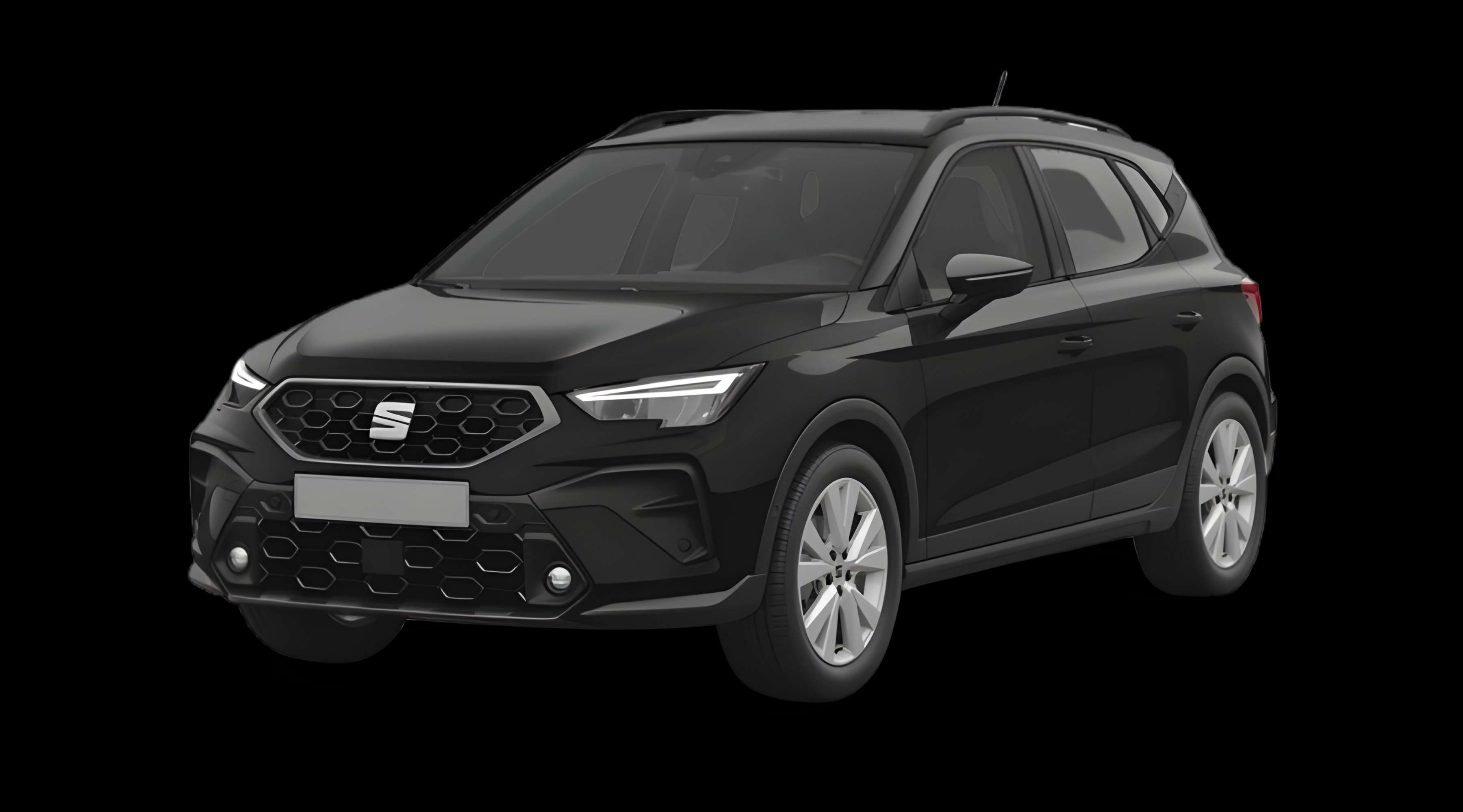 Schräge Frontansicht eines SEAT Arona, freigestellt