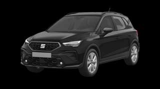 Schräge Frontansicht auf einen SEAT Arona FR, freigestellt