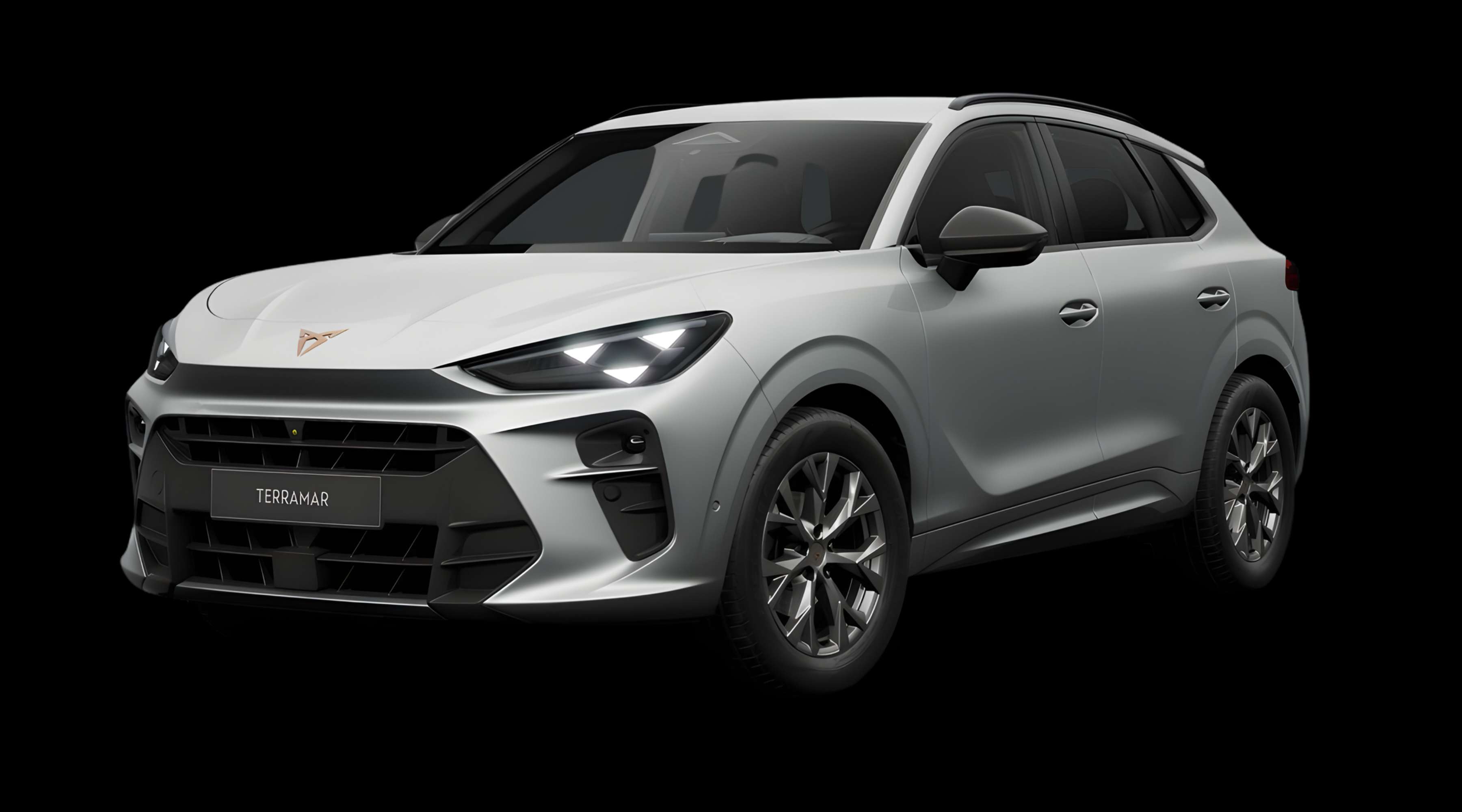 Schräge Frontansicht eines CUPRA Terramar, freigestellt