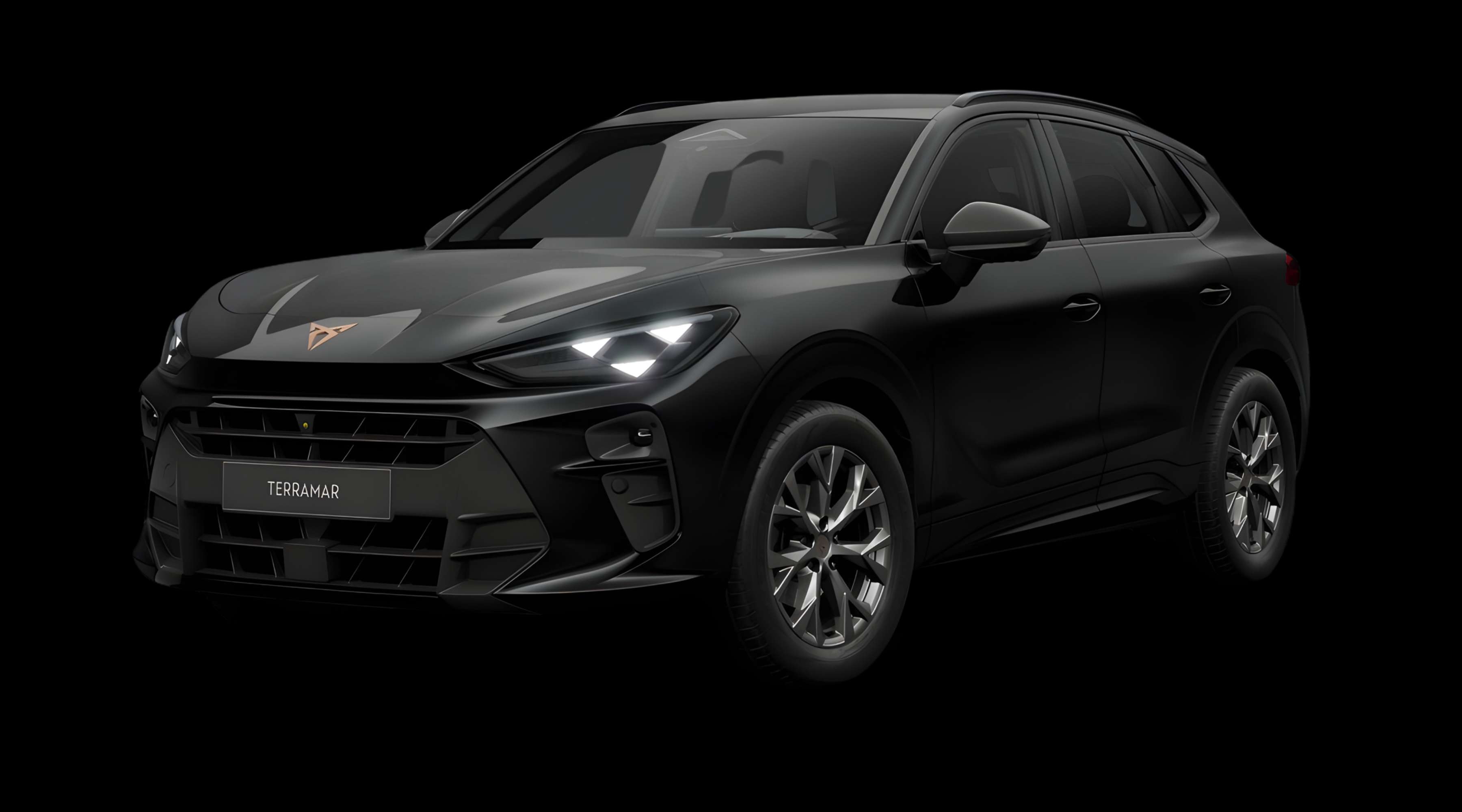 Schräge Frontansicht eines CUPRA Terramar, freigestellt