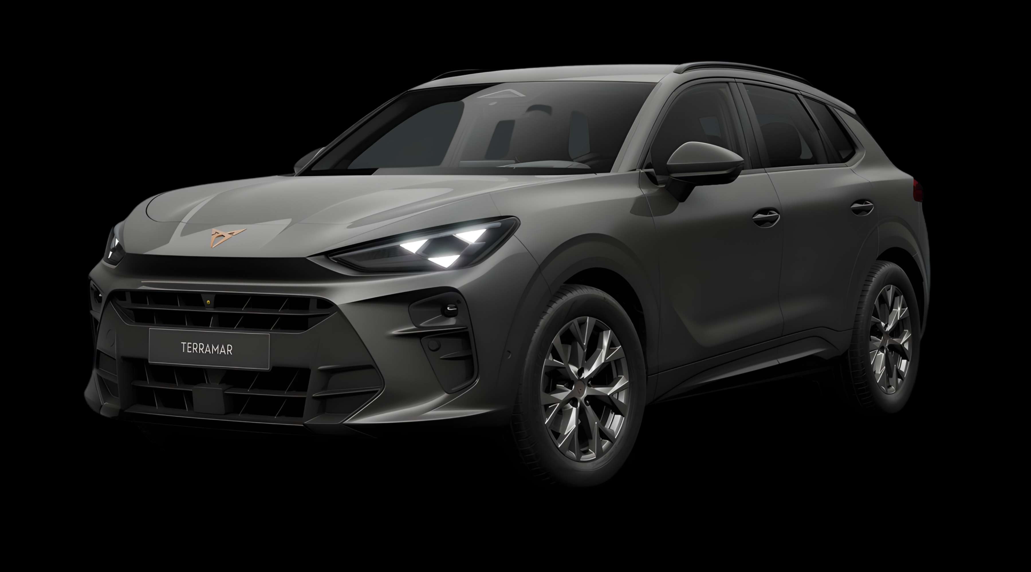Schräge Frontansicht eines CUPRA Terramar, freigestellt