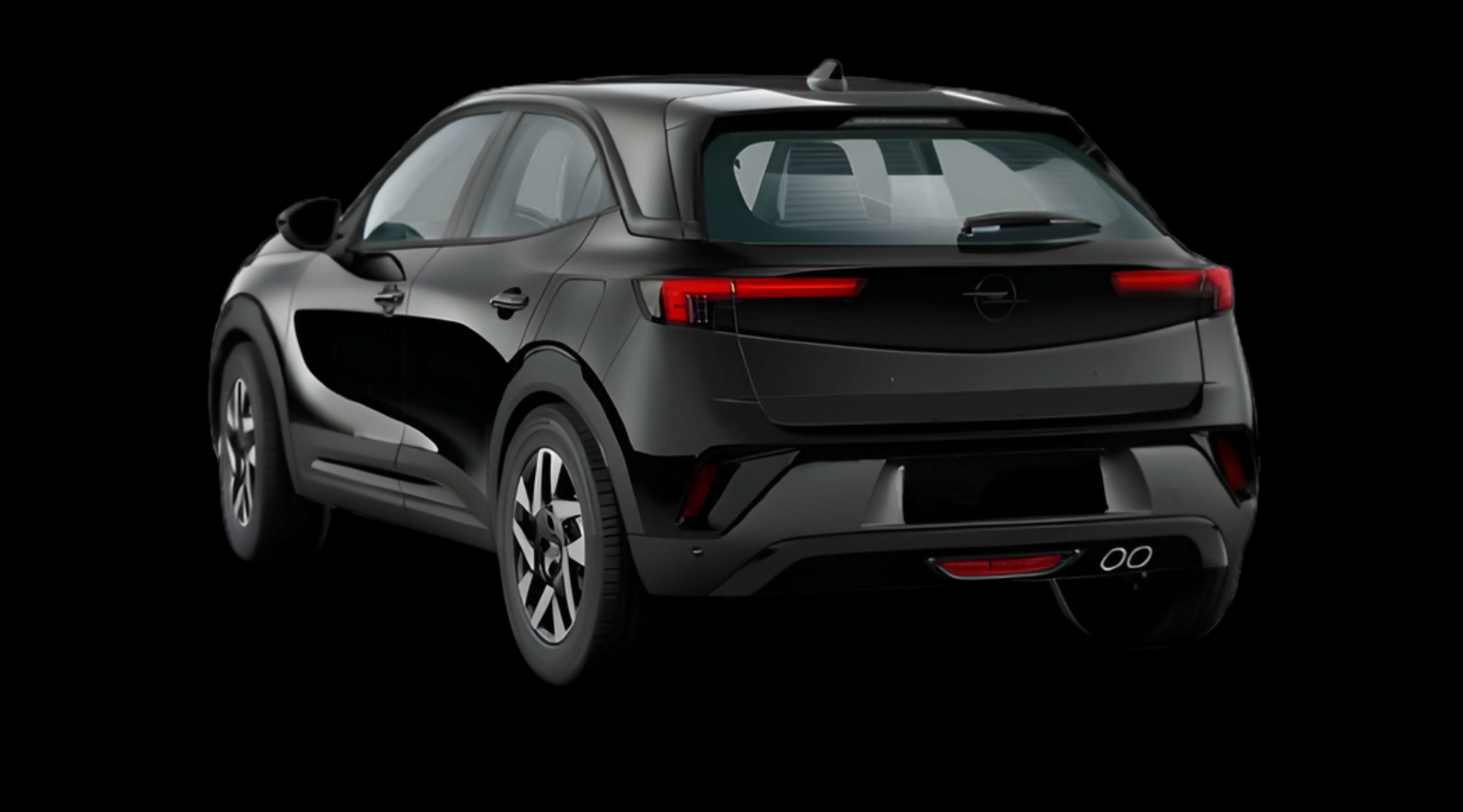 Schräge Heckansicht eines Opel Mokka, freigestellt