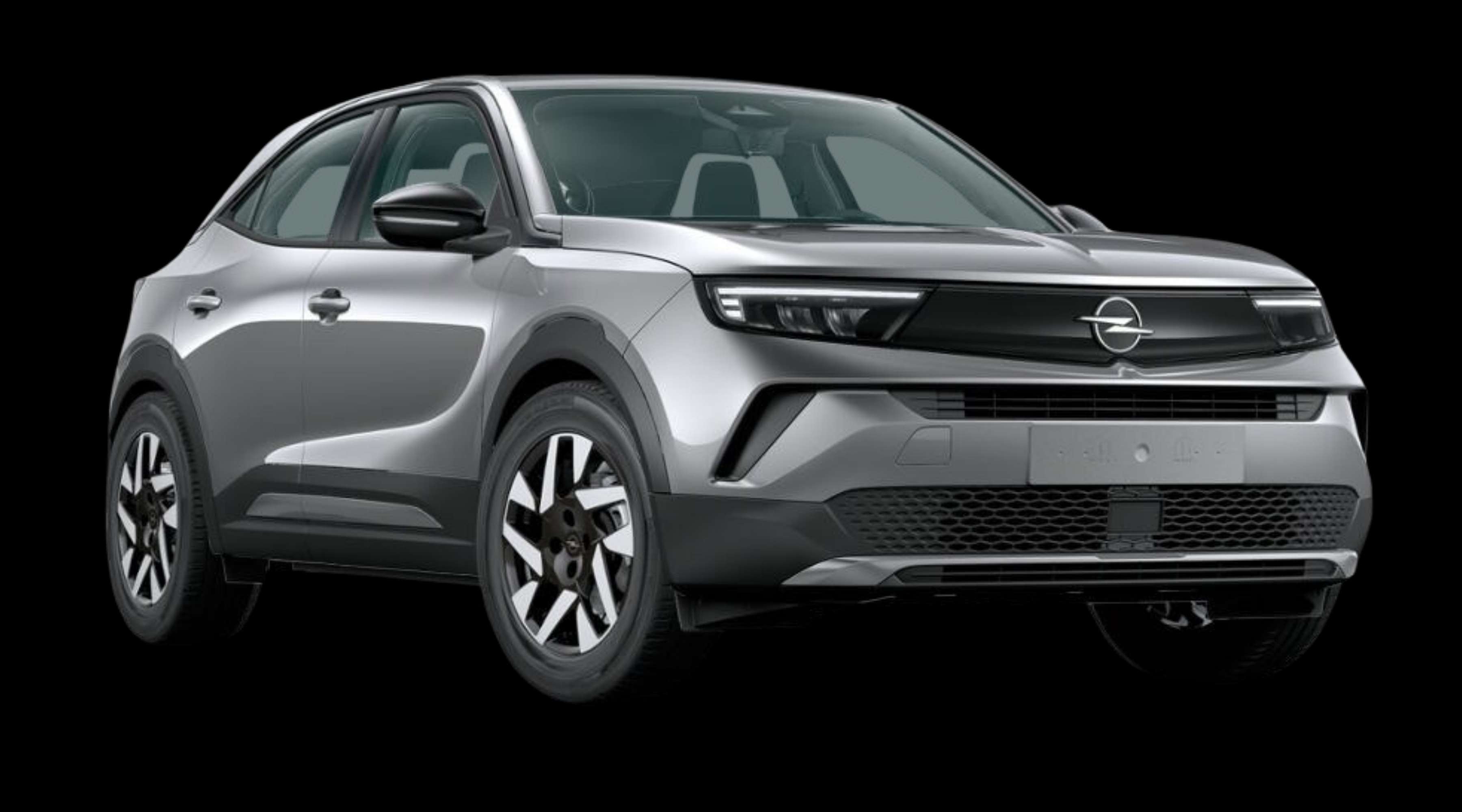 Schräge Frontansicht eines Opel Mokka, freigestellt