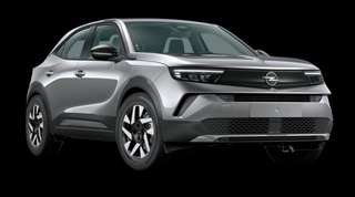 Schräge Frontansicht auf einen Opel Mokka Edition, freigestellt