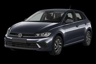 Schräge Frontansicht auf einen Volkswagen Polo EDITION 50, freigestellt