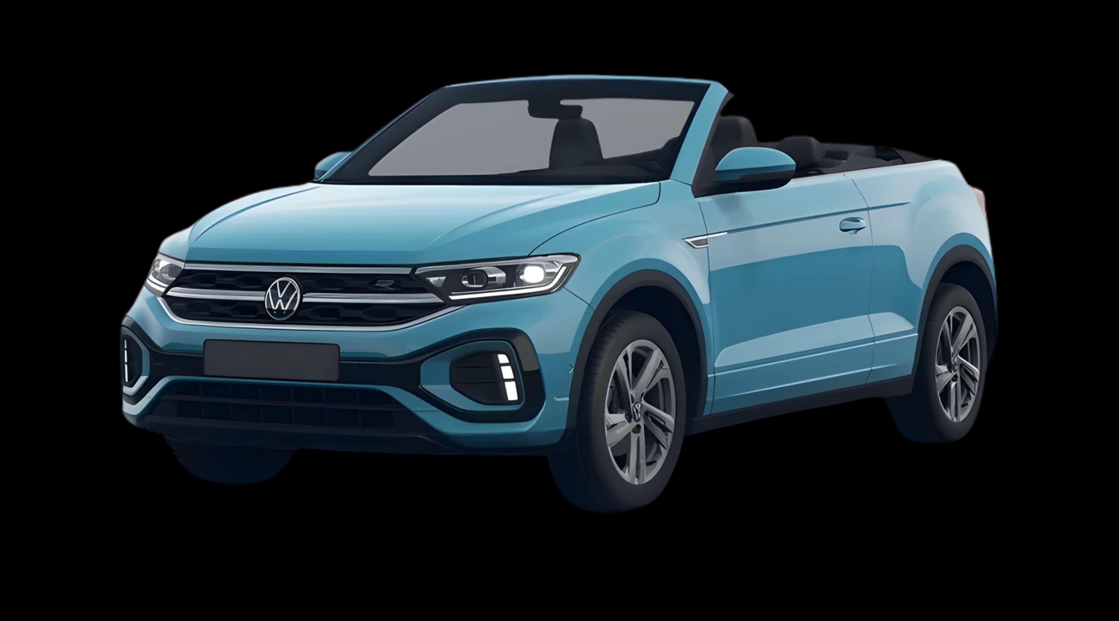 Schräge Frontansicht eines Volkswagen T-Roc, freigestellt
