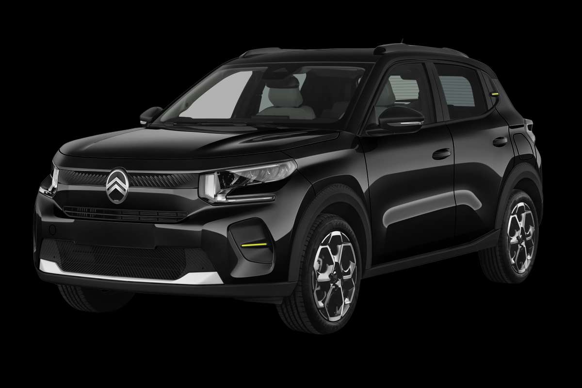 Schräge Frontansicht eines Citroën C3, freigestellt