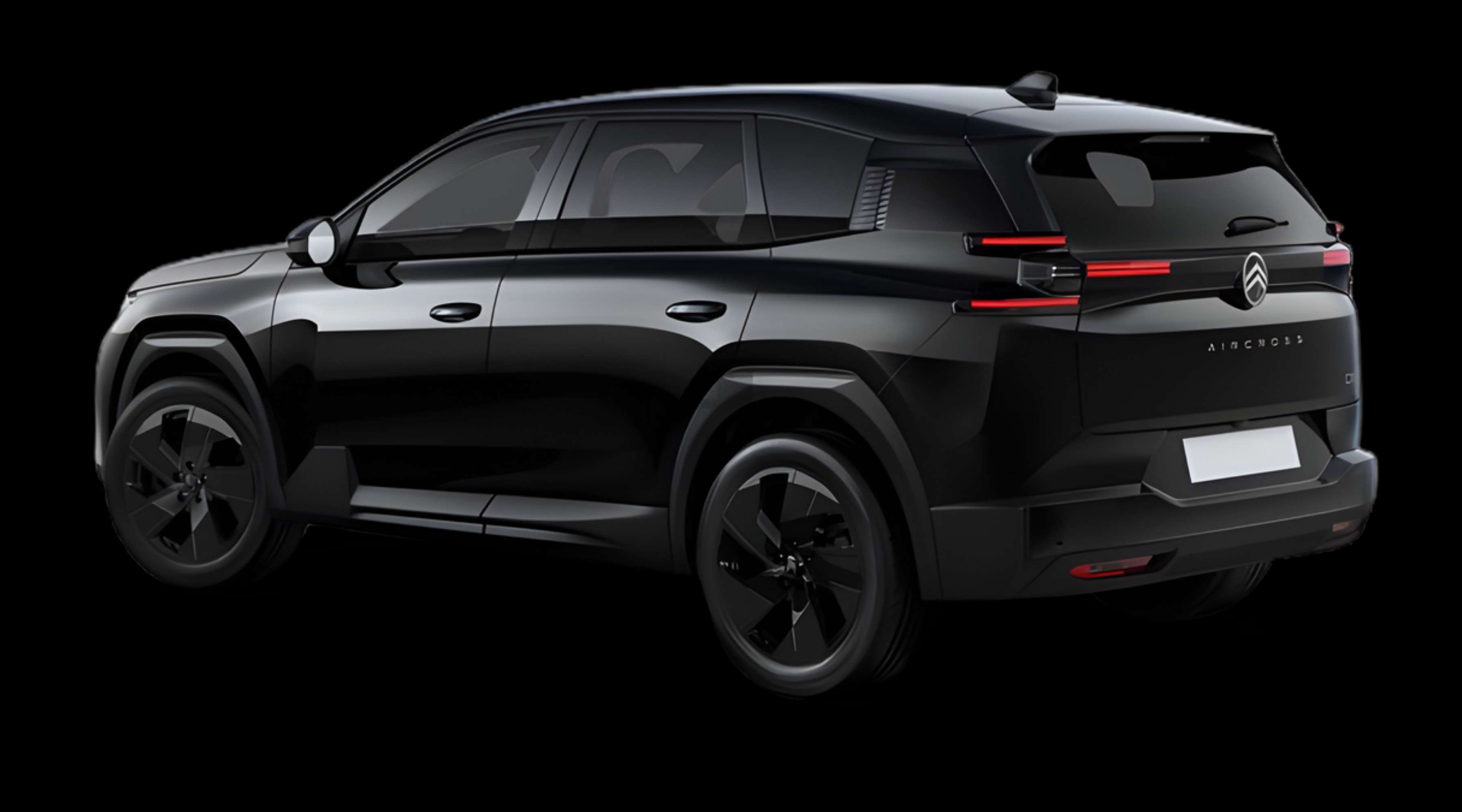 Schräge Heckansicht eines Citroën C5 Aircross, freigestellt