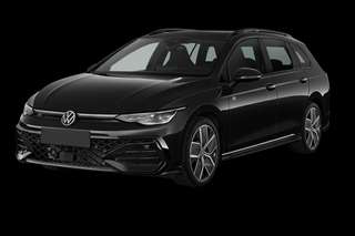 Schräge Frontansicht auf einen Volkswagen Golf Life, freigestellt