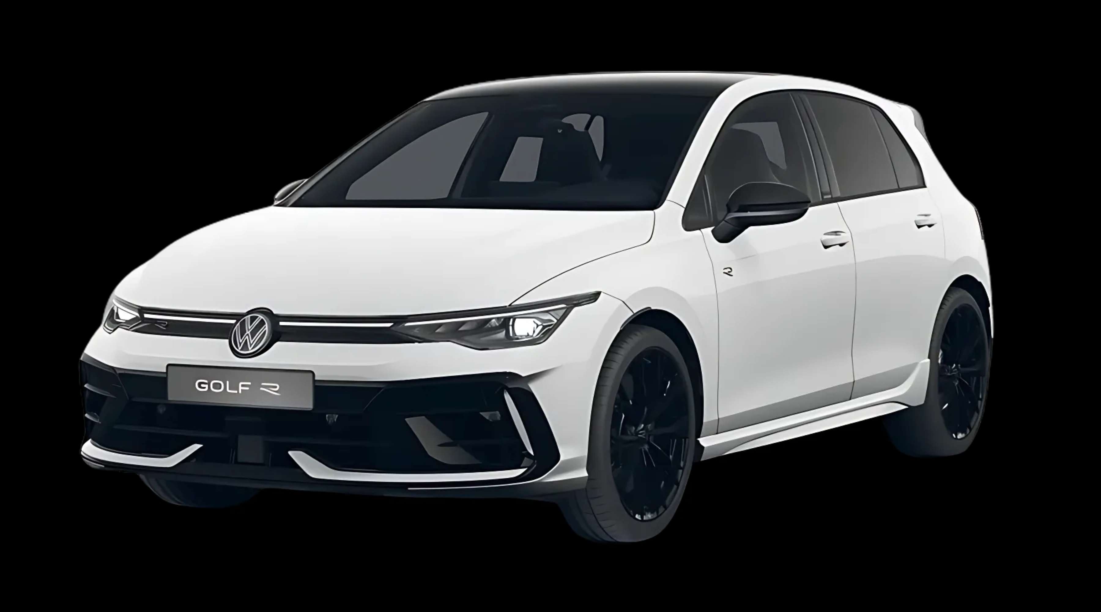 Schräge Frontansicht eines Volkswagen Golf, freigestellt