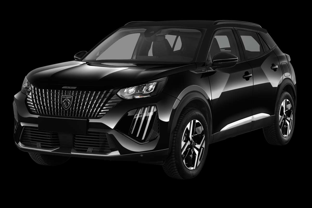 Schräge Frontansicht eines Peugeot 2008, freigestellt