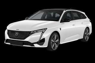 Schräge Frontansicht auf einen Peugeot 308 Style, freigestellt