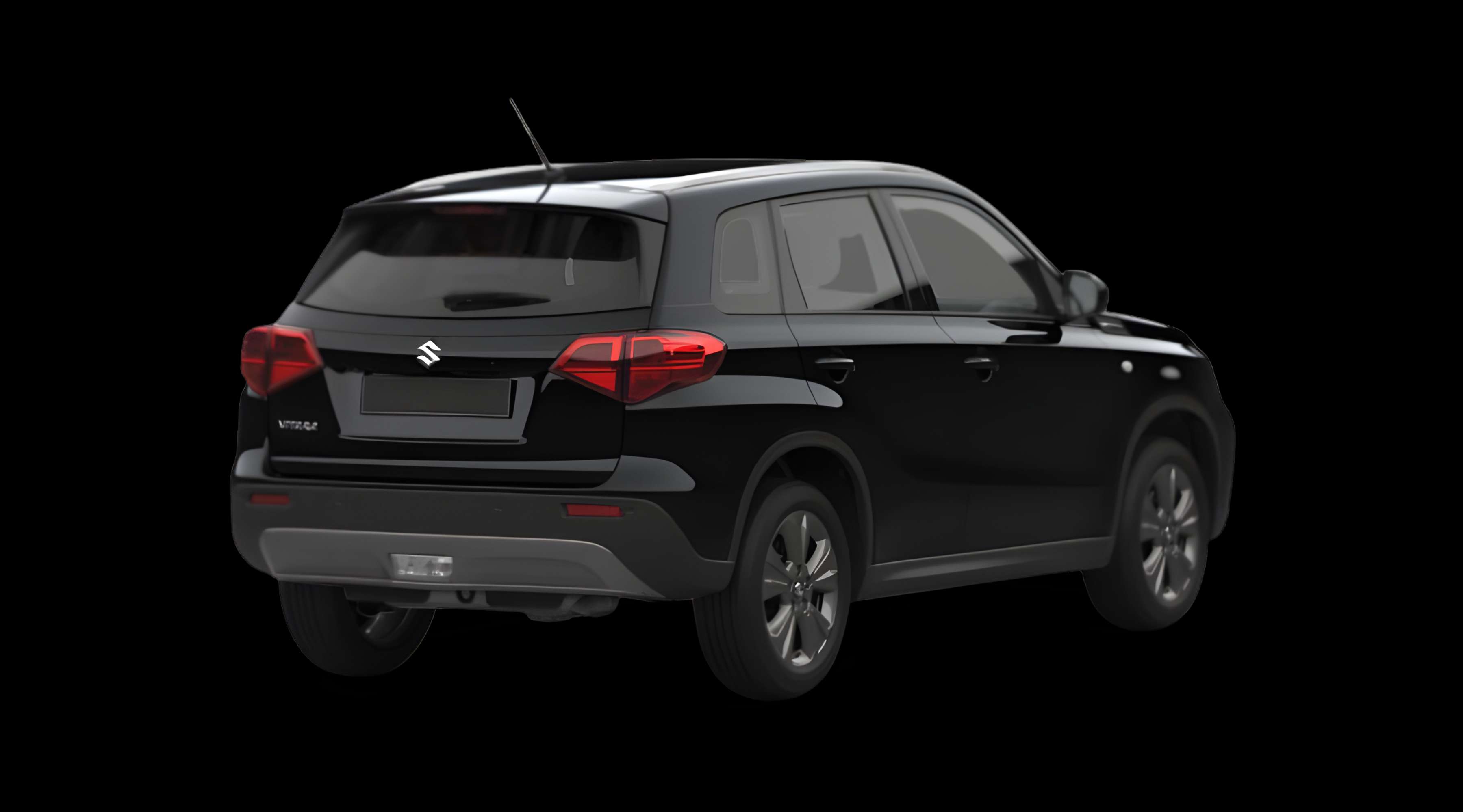 Schräge Heckansicht eines Suzuki Vitara, freigestellt