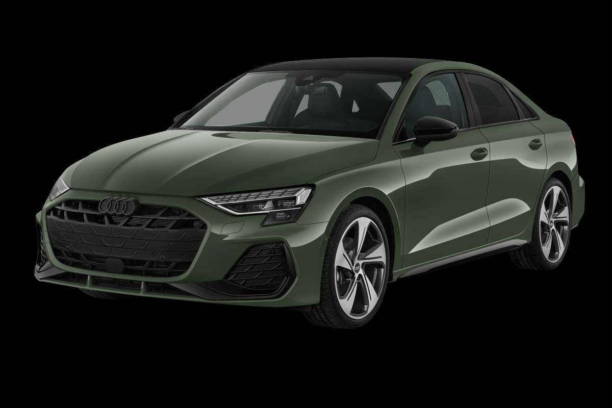 Schräge Frontansicht eines Audi A3, freigestellt