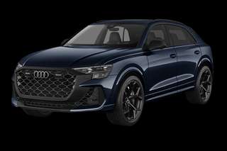 Schräge Frontansicht auf einen Audi RS Q8 , freigestellt