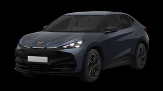 Schräge Frontansicht auf einen CUPRA Tavascan Endurance, freigestellt