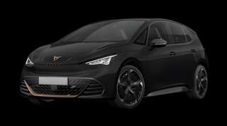 Schräge Frontansicht auf einen CUPRA Born , freigestellt