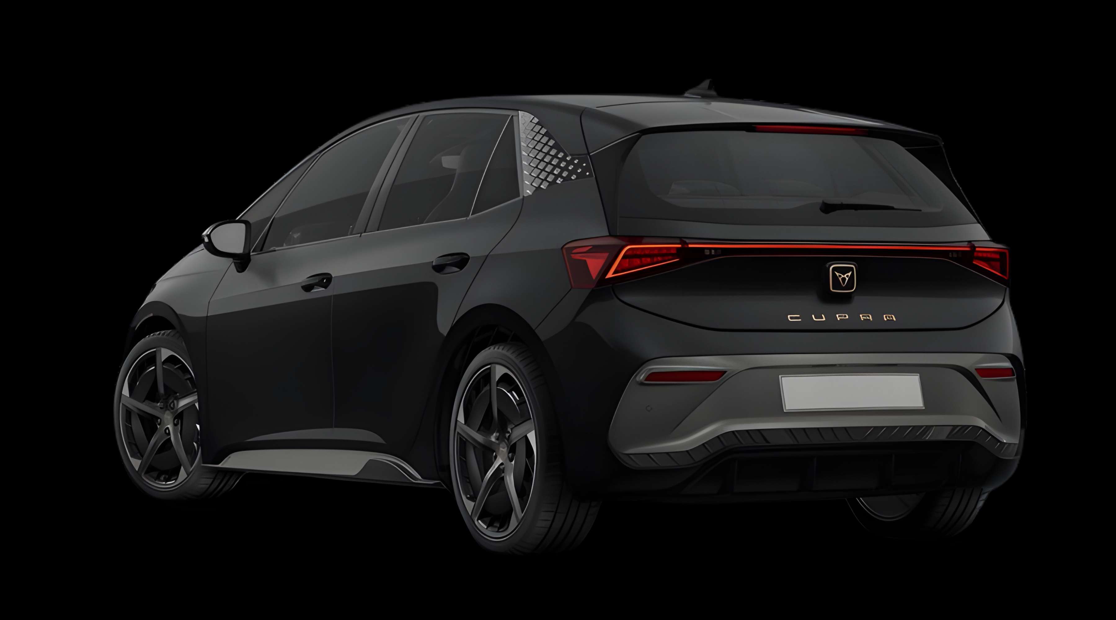 Schräge Heckansicht eines CUPRA Born, freigestellt