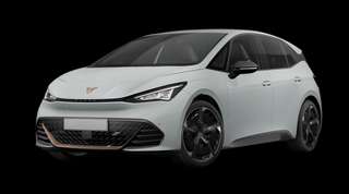 Schräge Frontansicht auf einen CUPRA Born , freigestellt