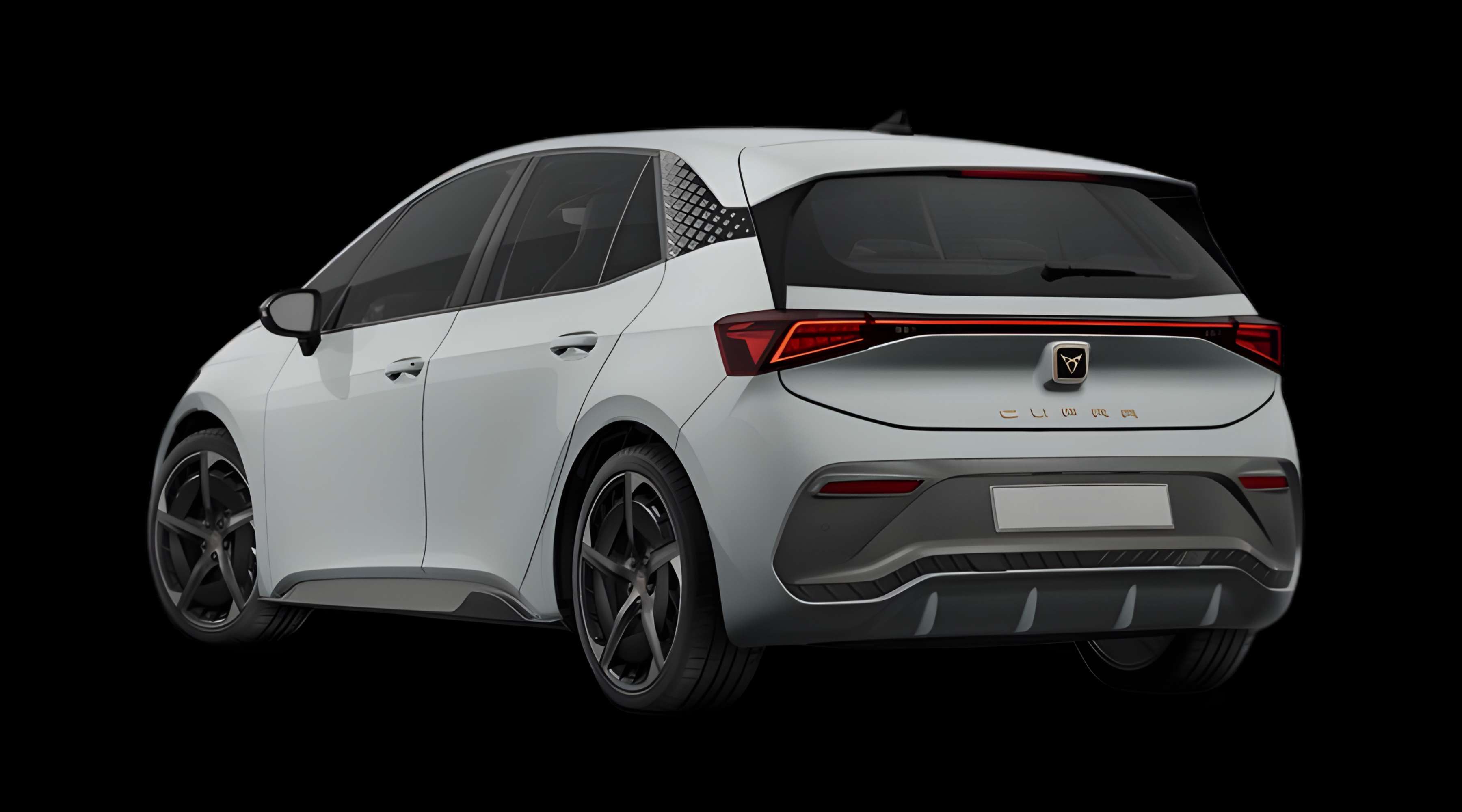 Schräge Heckansicht eines CUPRA Born, freigestellt