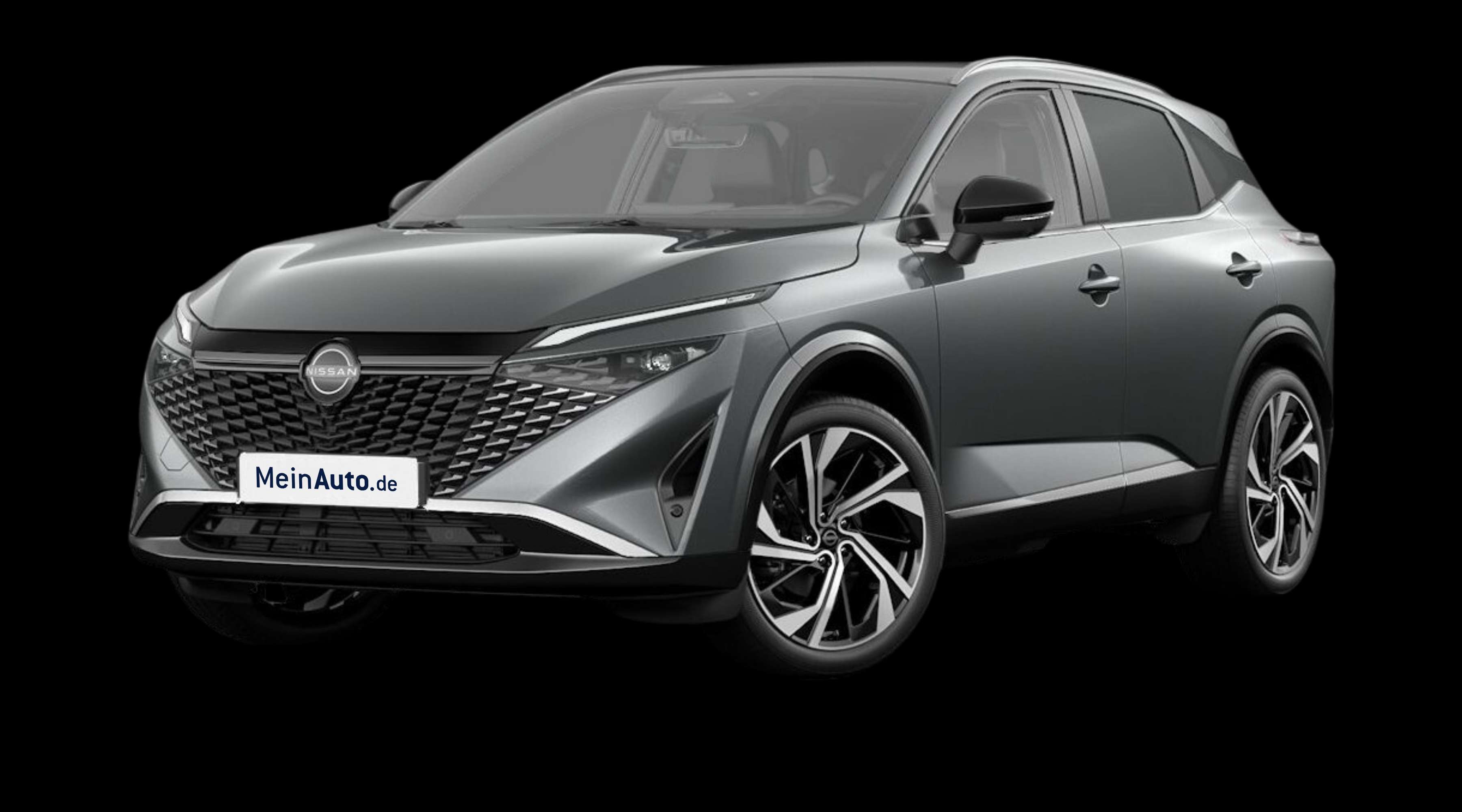 Schräge Frontansicht eines Nissan Qashqai, freigestellt