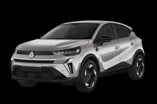Schräge Frontansicht auf einen Renault Captur Esprit Alpine, freigestellt