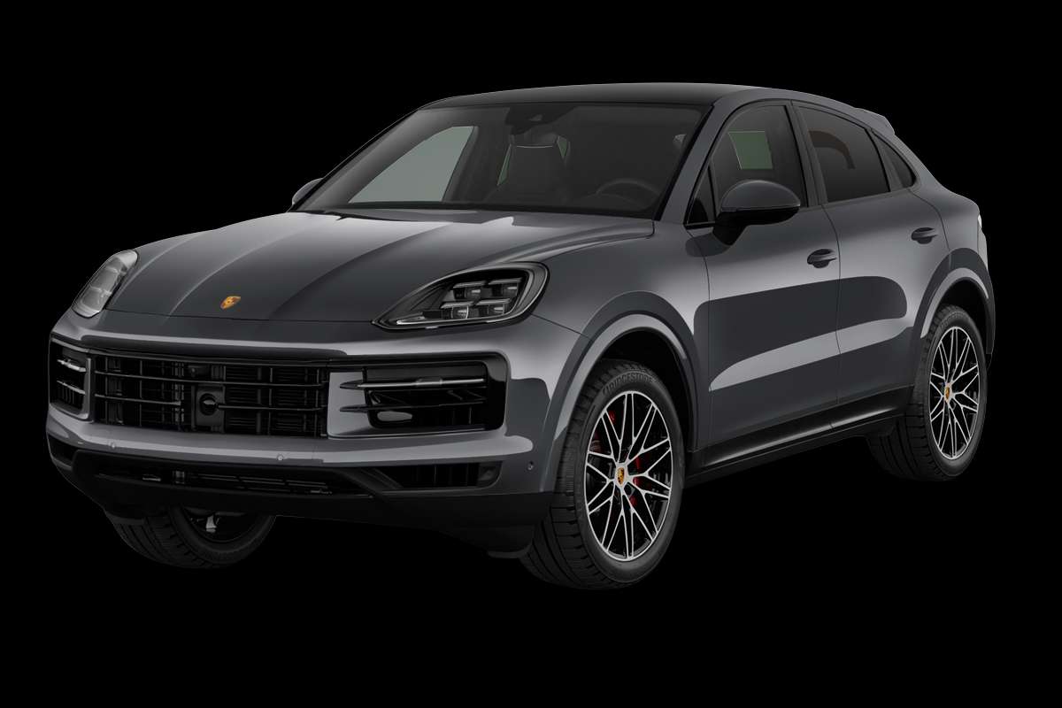 Schräge Frontansicht eines Porsche Cayenne Coupé, freigestellt