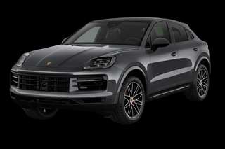 Schräge Frontansicht auf einen Porsche Cayenne Coupé , freigestellt