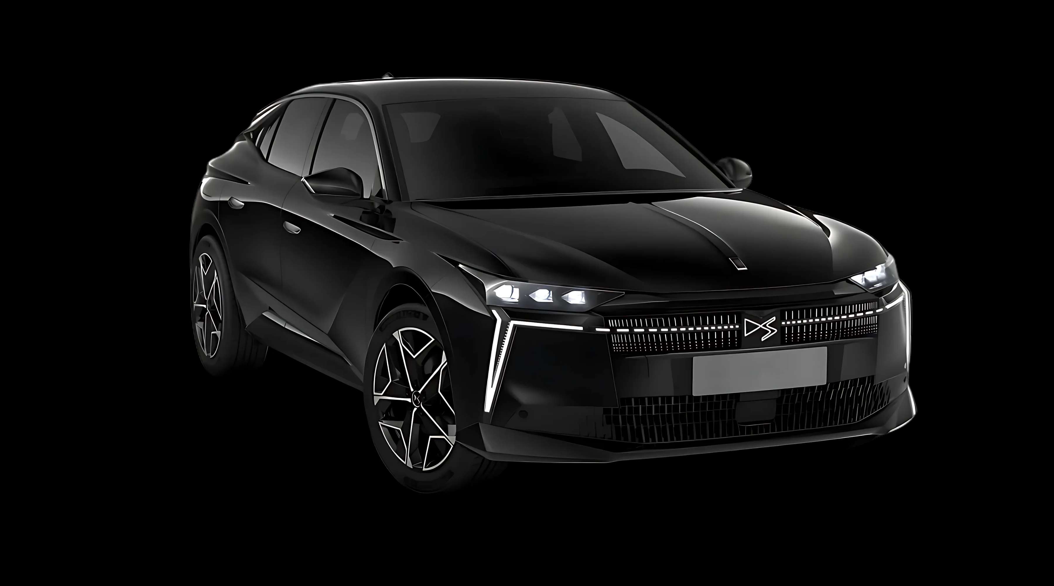 Schräge Frontansicht eines DS Automobiles Nº 4, freigestellt