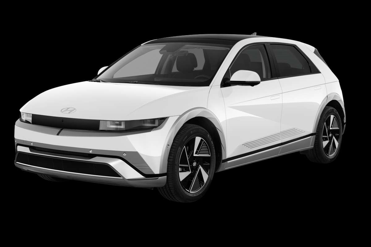 Schräge Frontansicht eines Hyundai IONIQ 5, freigestellt