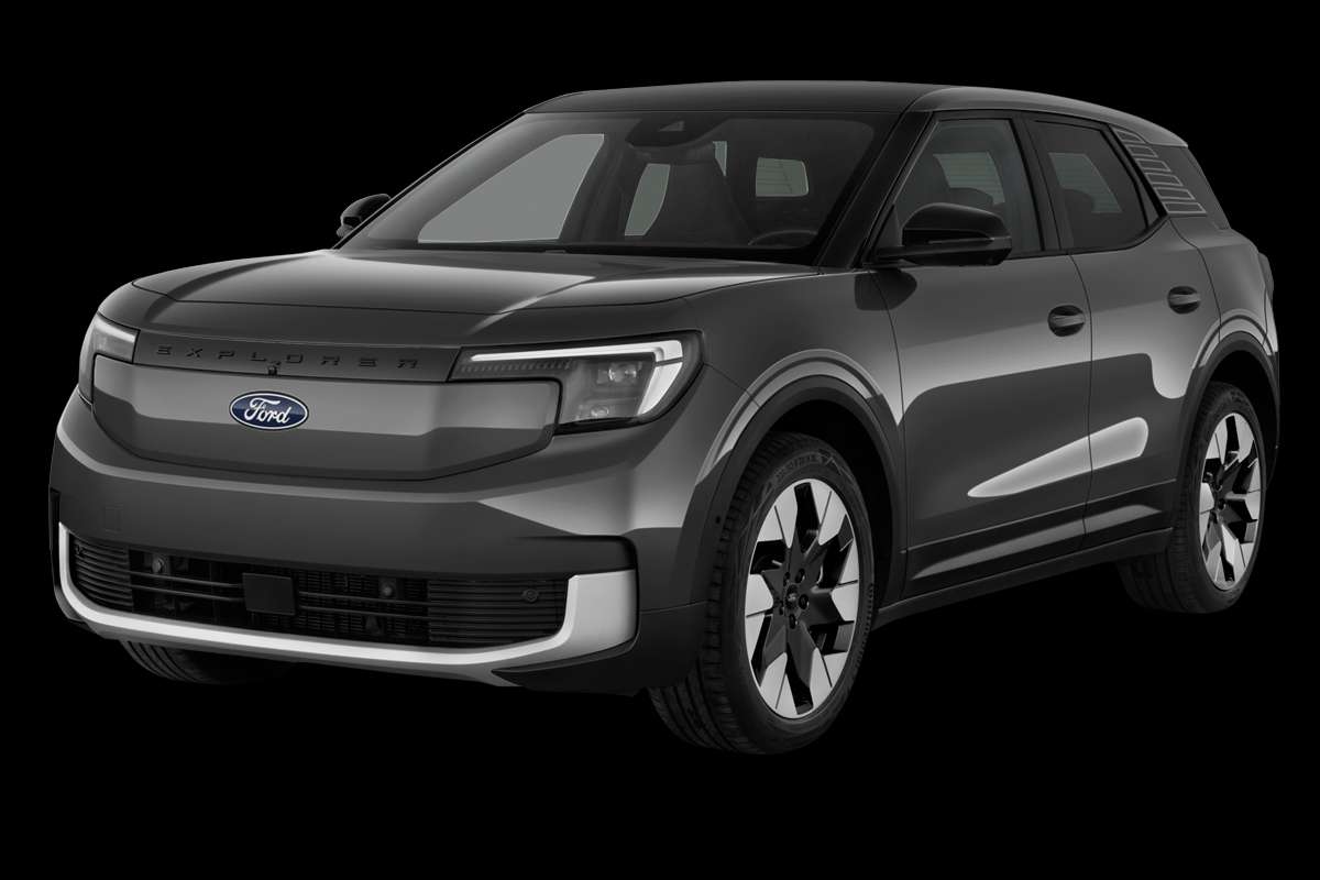 Schräge Frontansicht eines Ford Explorer, freigestellt