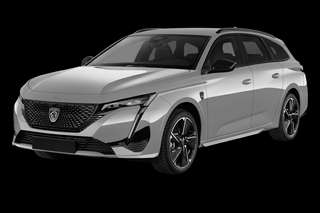 Schräge Frontansicht auf einen Peugeot 308 GT, freigestellt