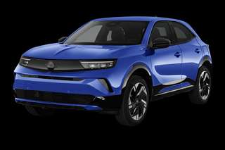 Schräge Frontansicht auf einen Opel Mokka Edition, freigestellt