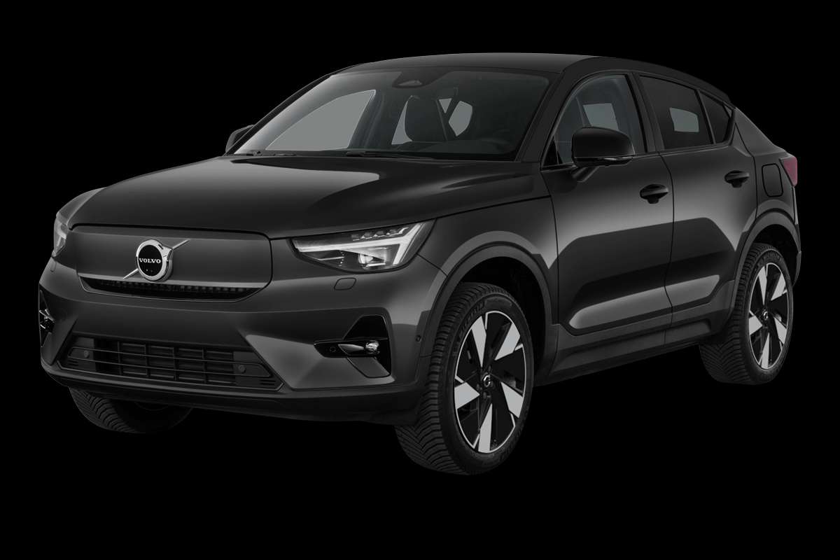 Schräge Frontansicht eines Volvo EC40, freigestellt