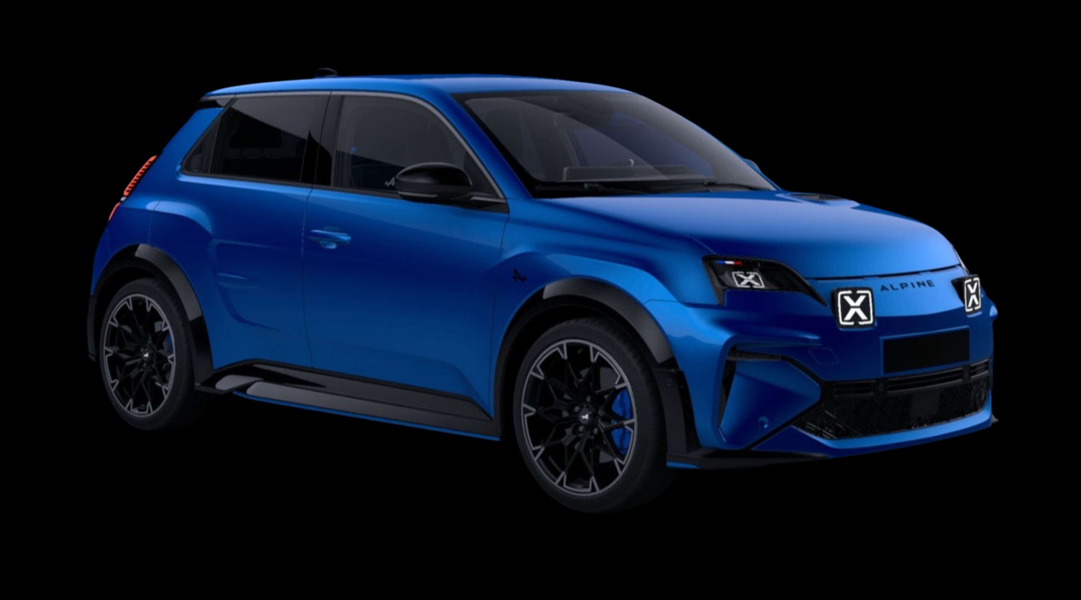 Schräge Frontansicht eines Alpine A290, freigestellt