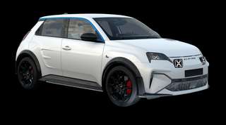 Schräge Frontansicht auf einen Alpine A290 GTS, freigestellt